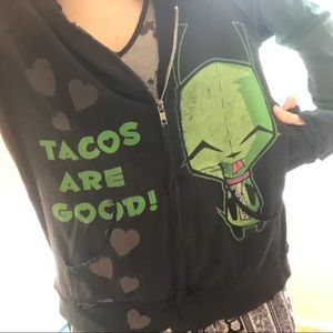 Invader zim gir tacos are good zip up hoodie